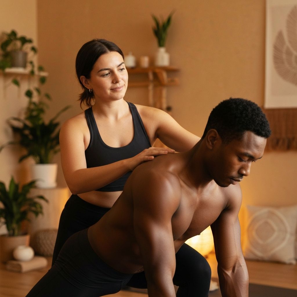 Yoga instructor guiding practice